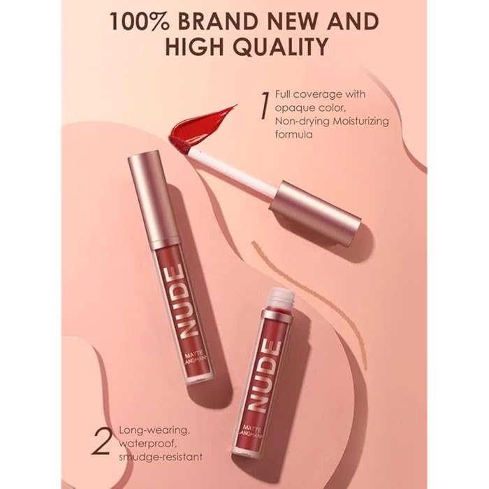 LAN GMANNI Liquid Lipcolor 2pcs Lip Gloss And Lipliner-Naked 04 - Image 4